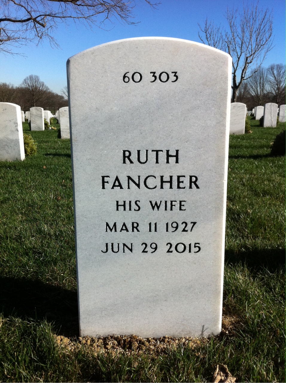 Back of headstone — Ola Dodson