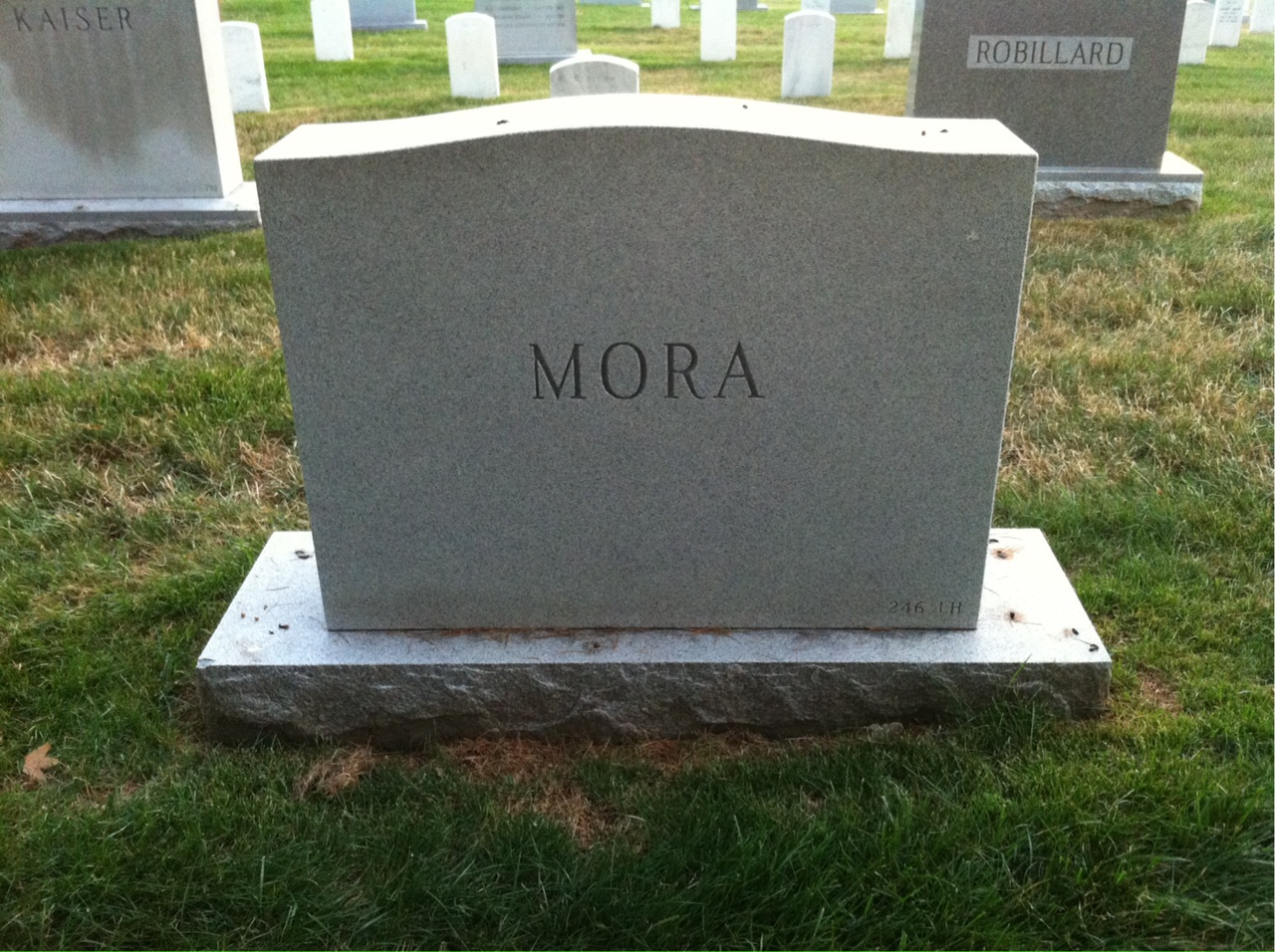 Back of headstone — Jimmie Mora