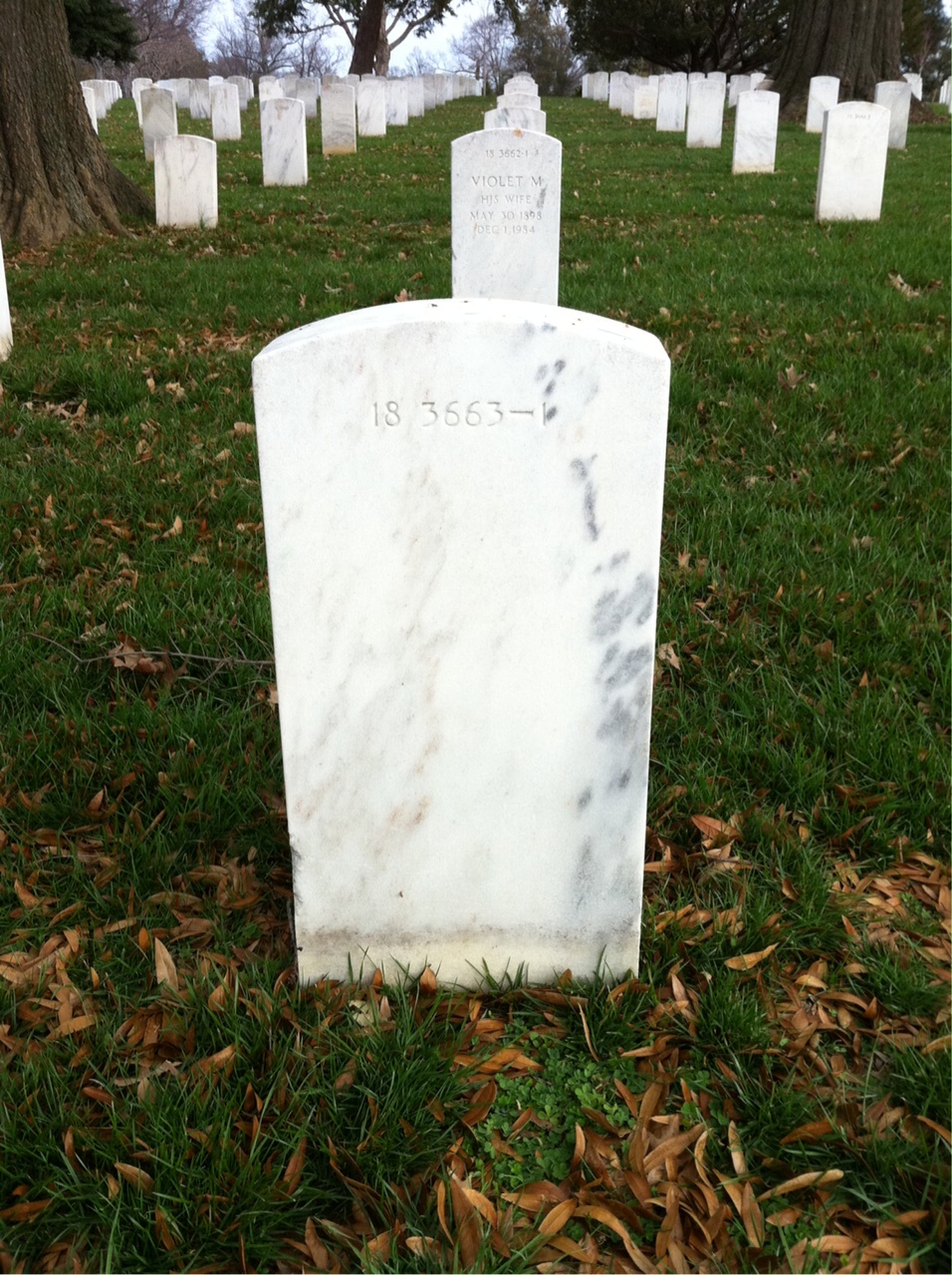 Back of headstone — James Mortelle