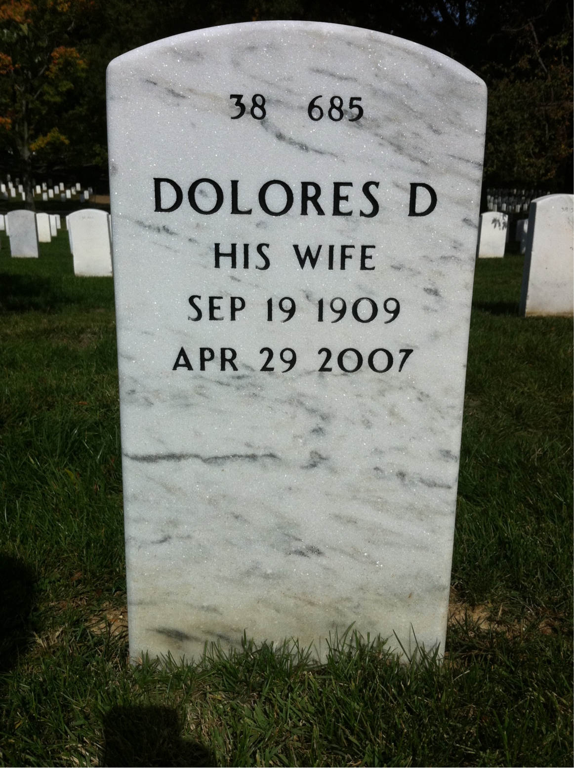 Back of headstone — Joseph Sullivan