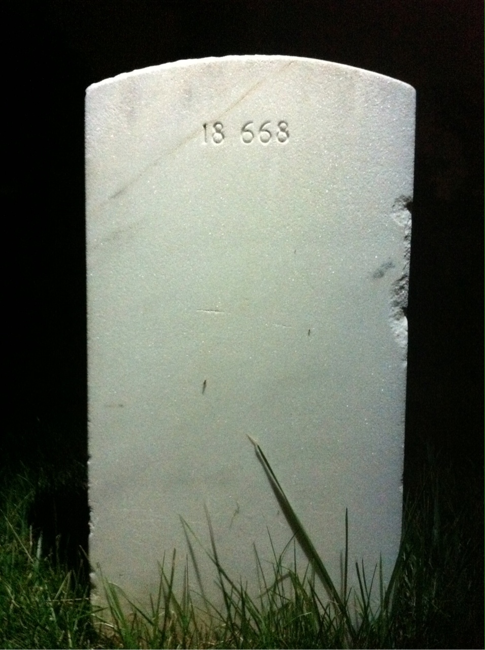 Back of headstone — Frederick Baker