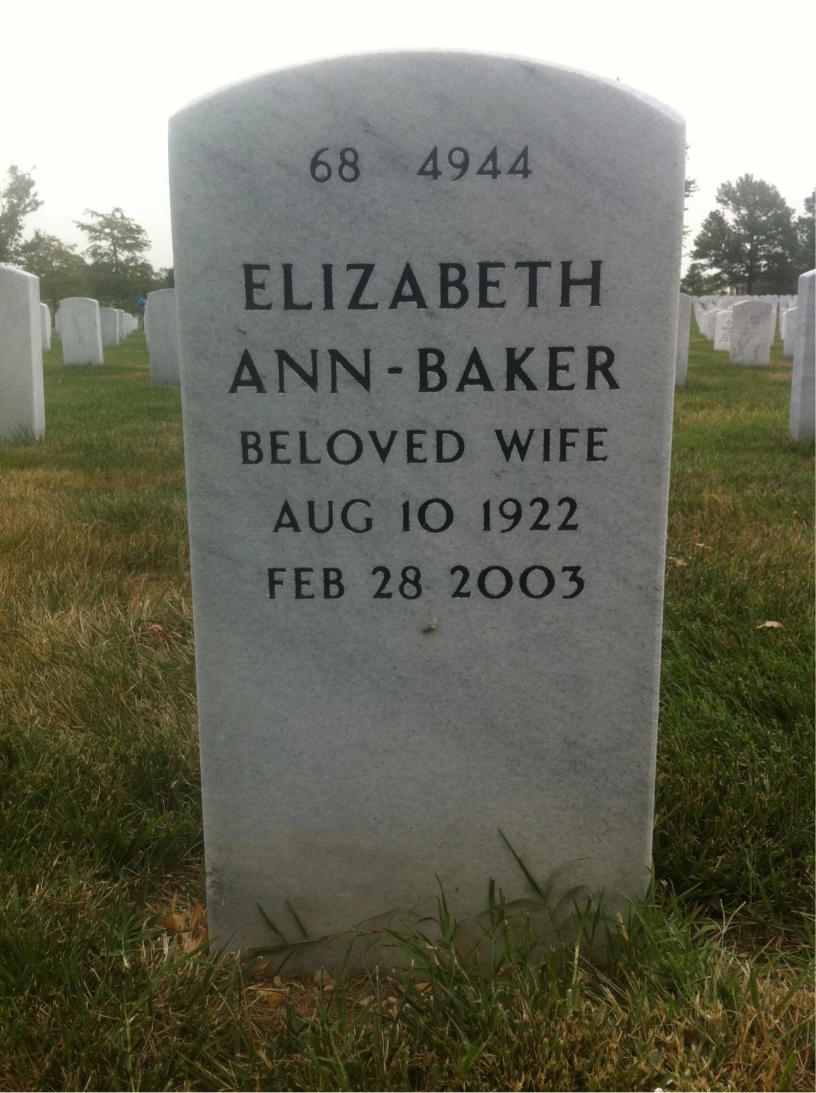 Back of headstone — Glenn Harvey