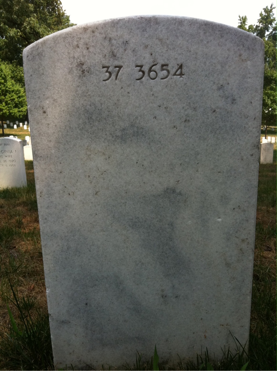 Back of headstone — Ann Monti