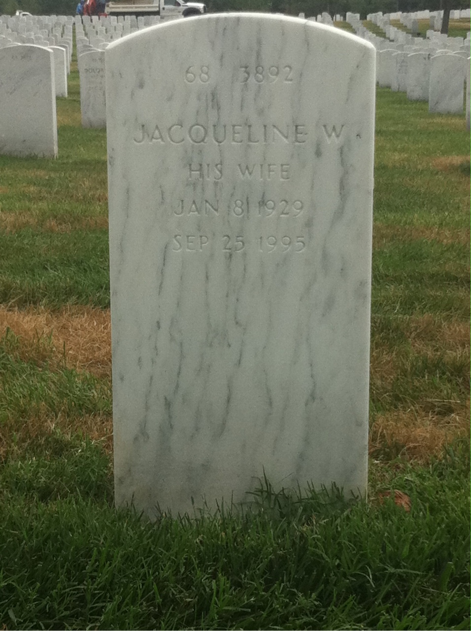 Back of headstone — Roland Osterland