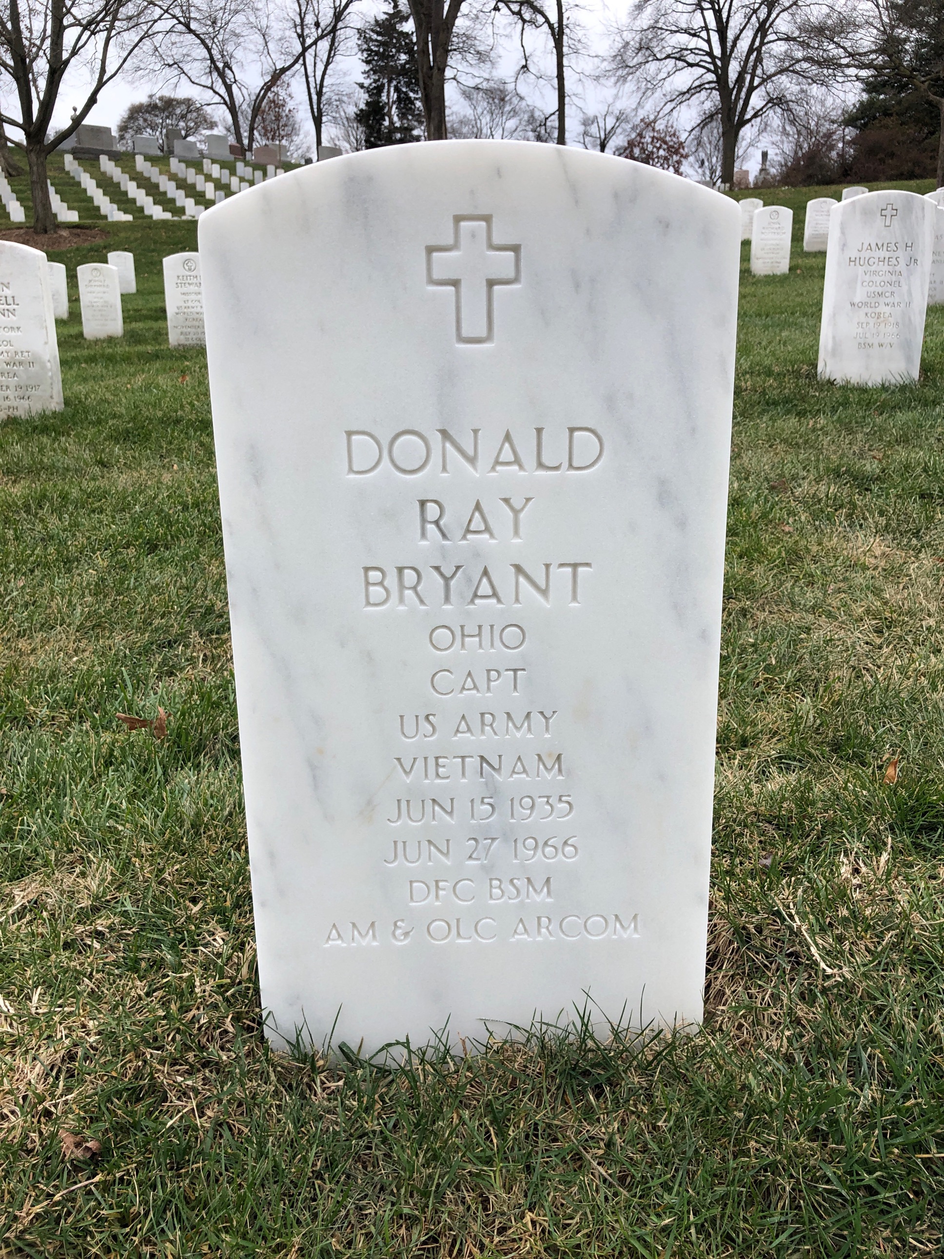 Headstone shared by 2 interments, including Donald Ray Bryant