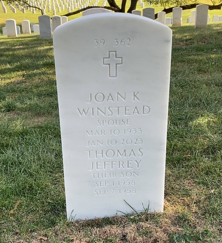 Back of headstone — Finley Winstead
