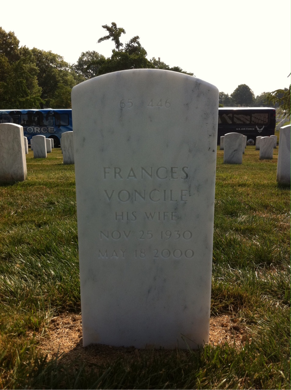 Back of headstone — Dunell Vernon Schull