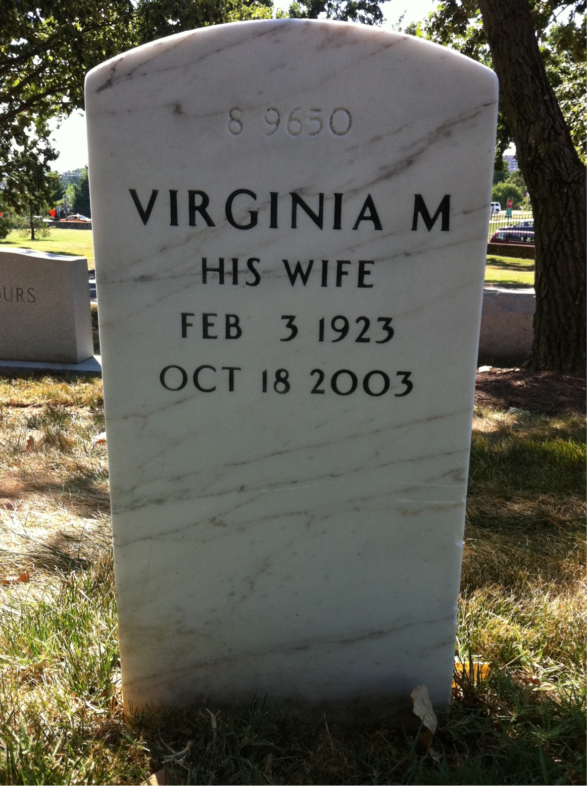 Back of headstone — Warren Smith