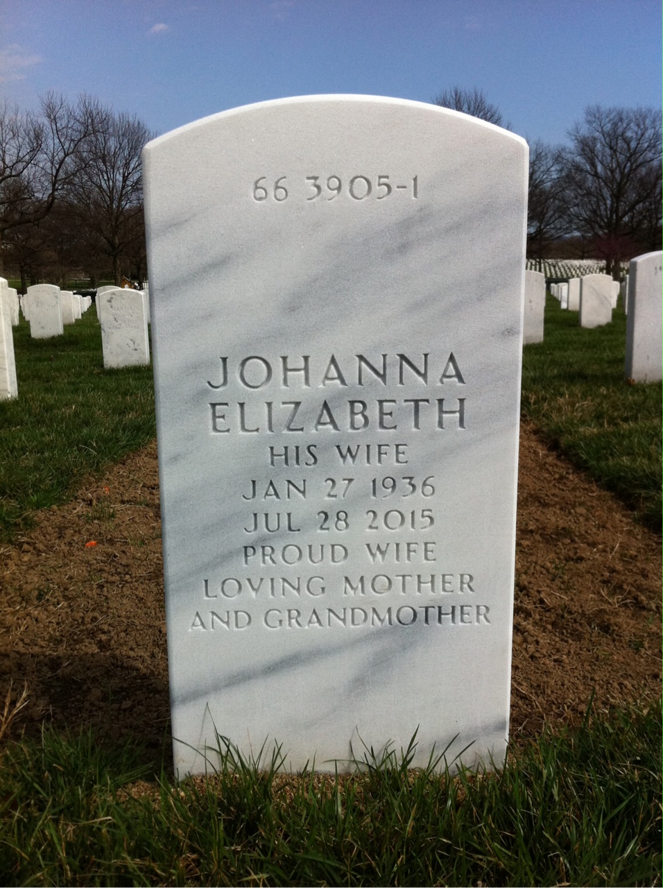 Back of headstone — Alfred Langis