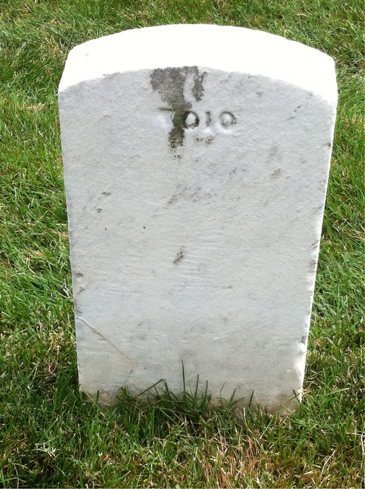 Back of headstone — John Baker