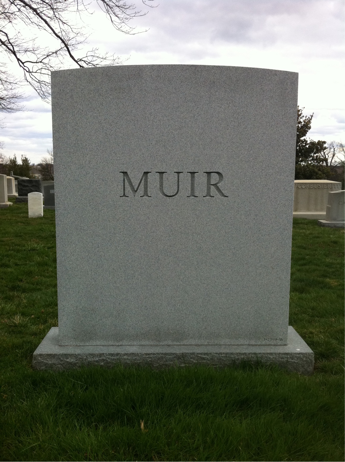 Back of headstone — James Muir