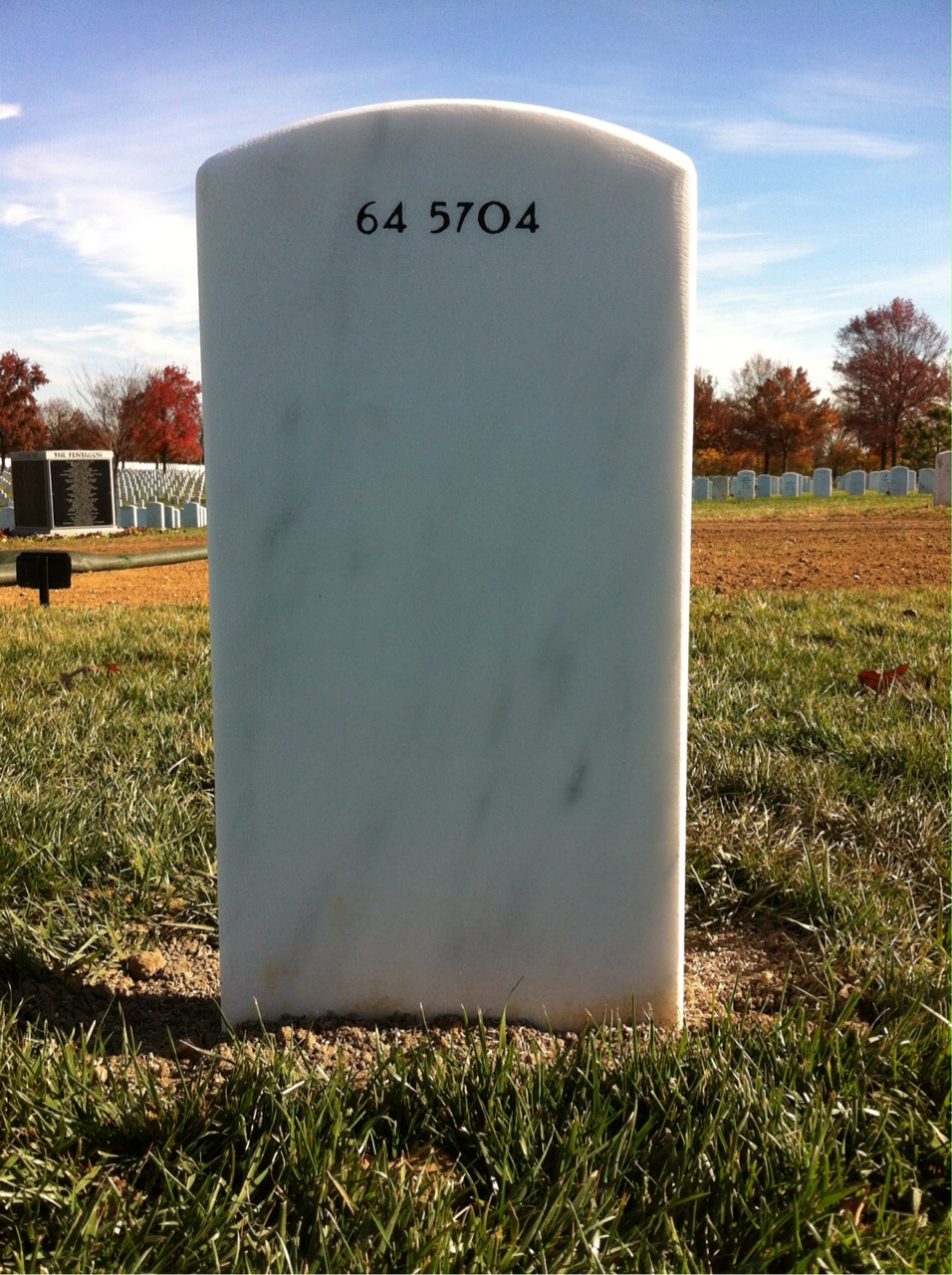 Back of headstone — Thomas M Toye