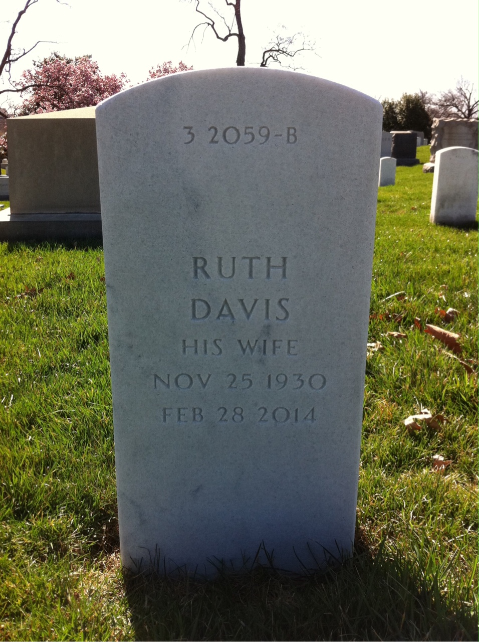 Back of headstone — Leroy Bohrer