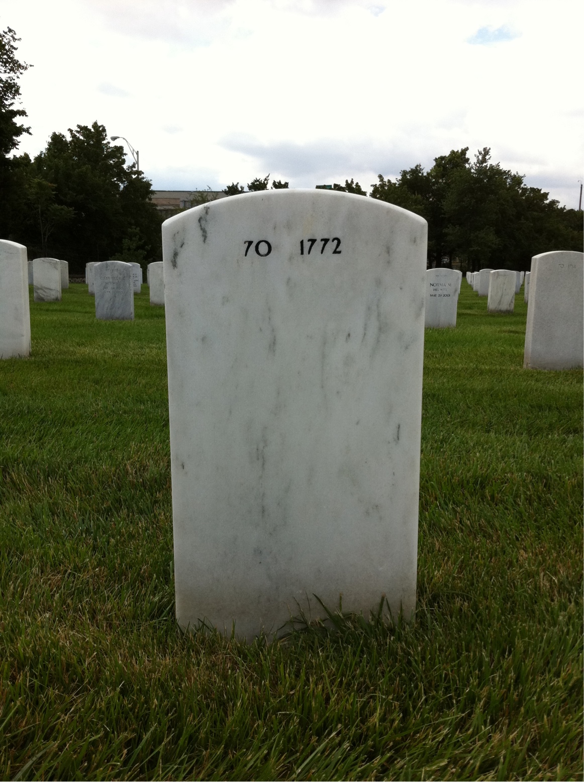 Back of headstone — Richard Hughes