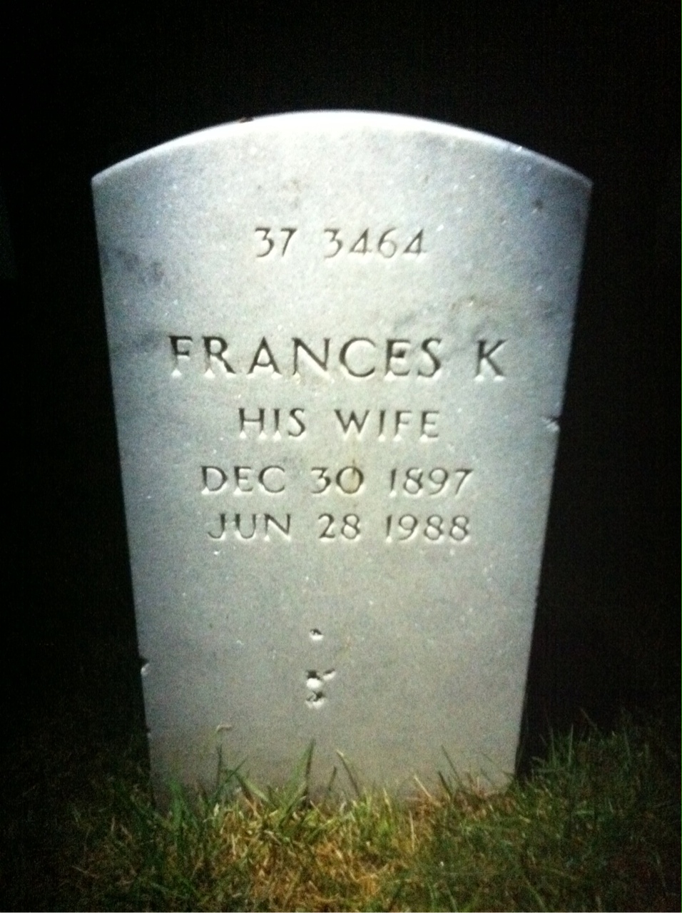 Back of headstone — Cyril Ainsworth