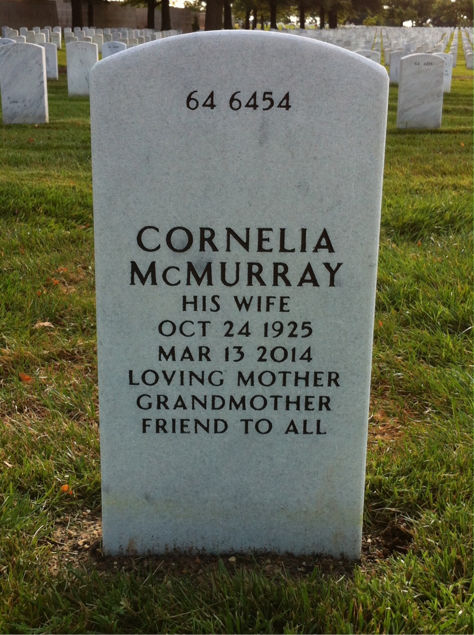Back of headstone — James Brooks
