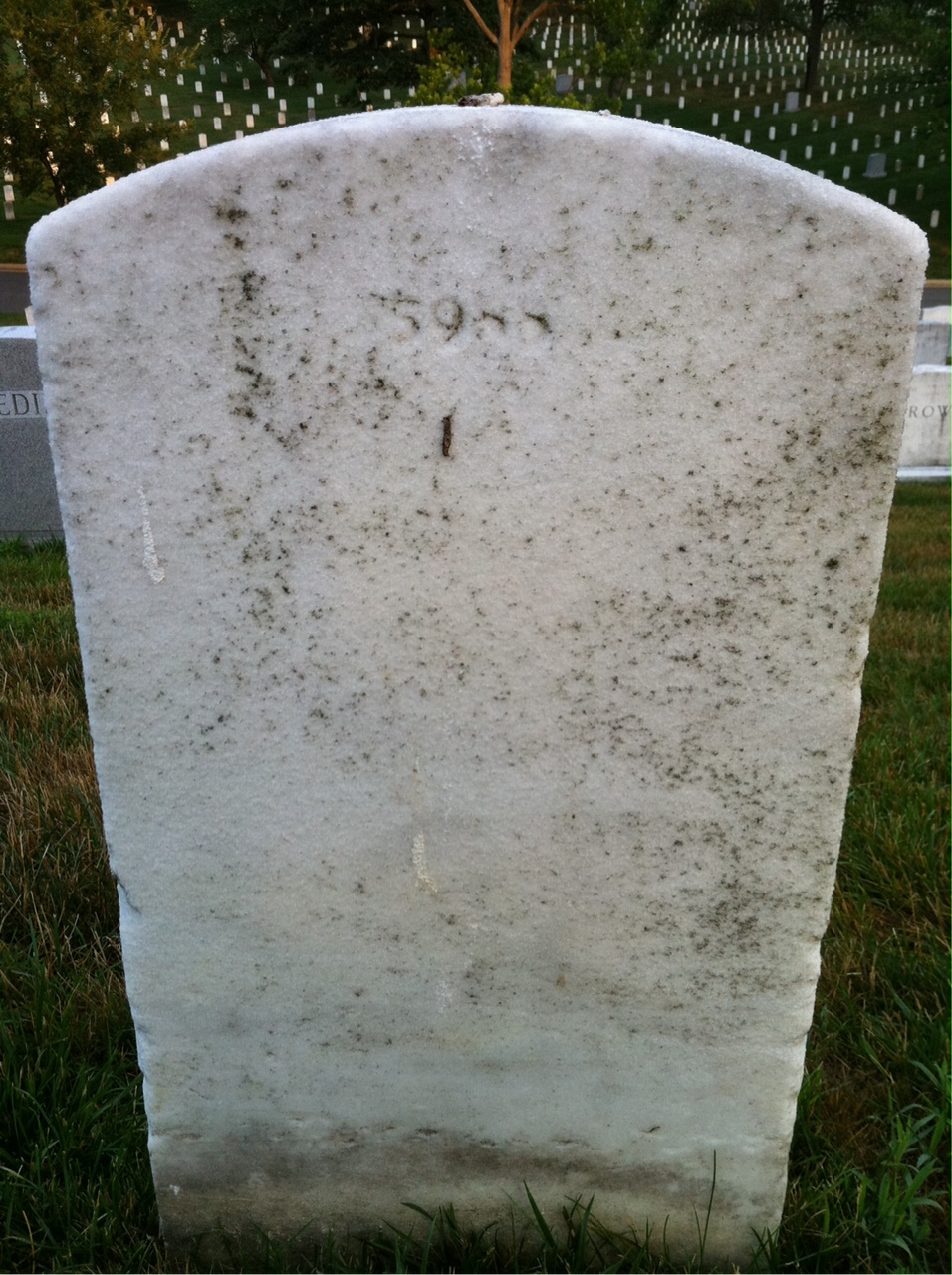 Back of headstone — Thomas Moran
