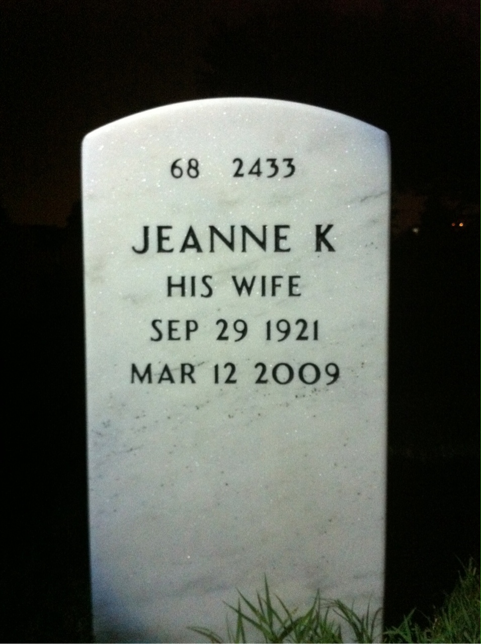 Back of headstone — Harley Reed