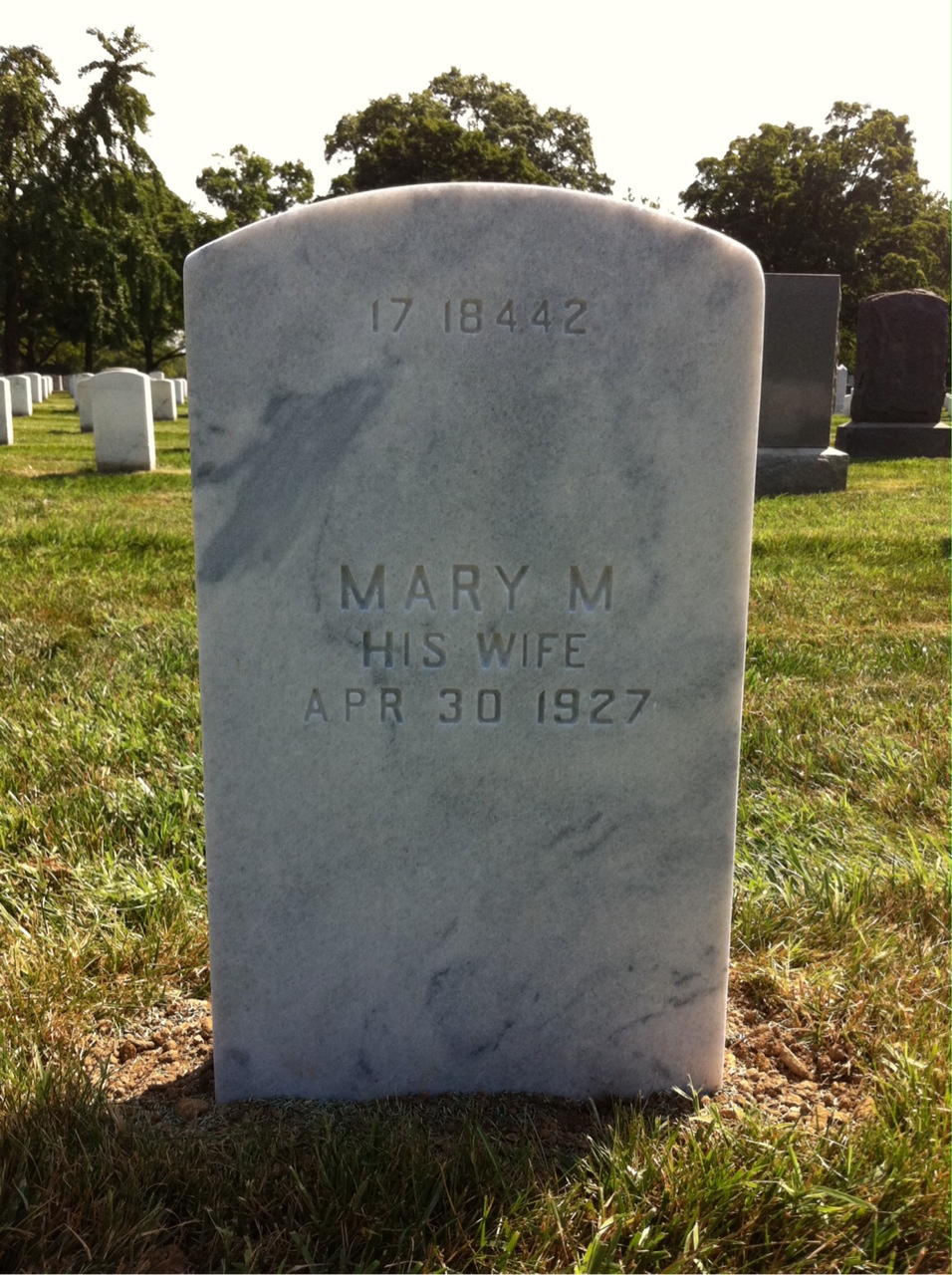 Back of headstone — John Mulroy