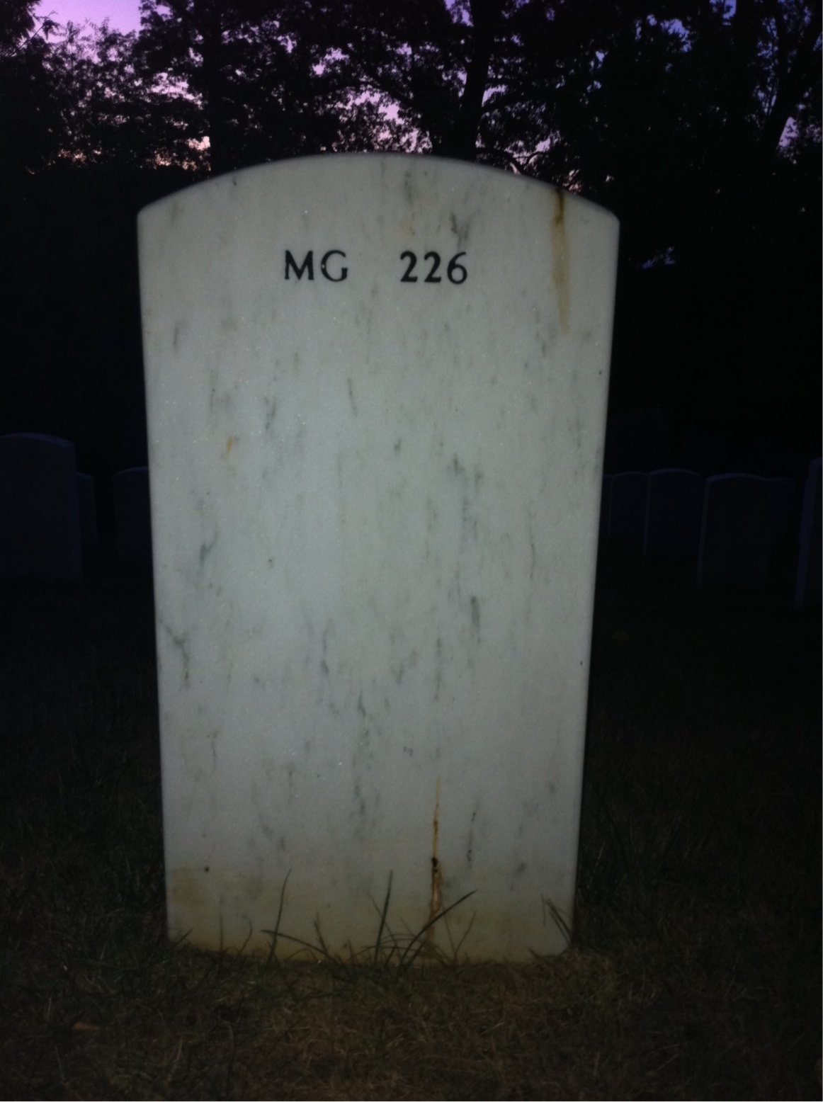 Back of headstone — Joseph Bowman