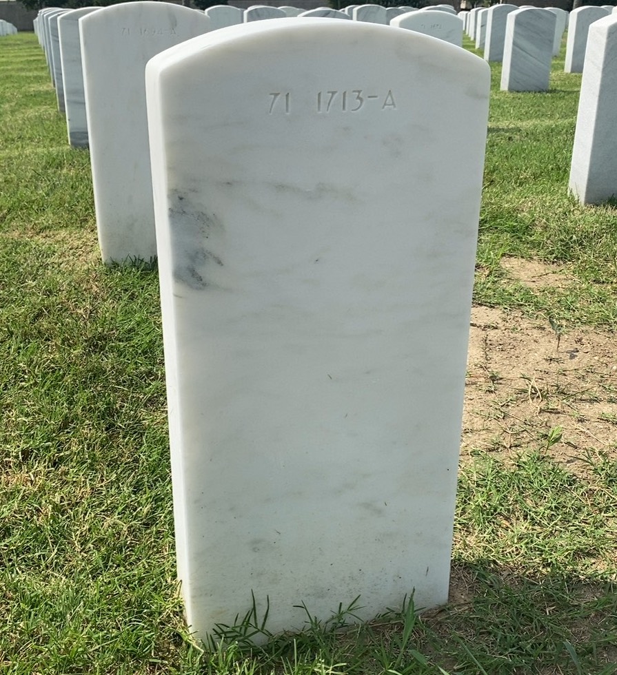 Back of headstone — Deborah Moss