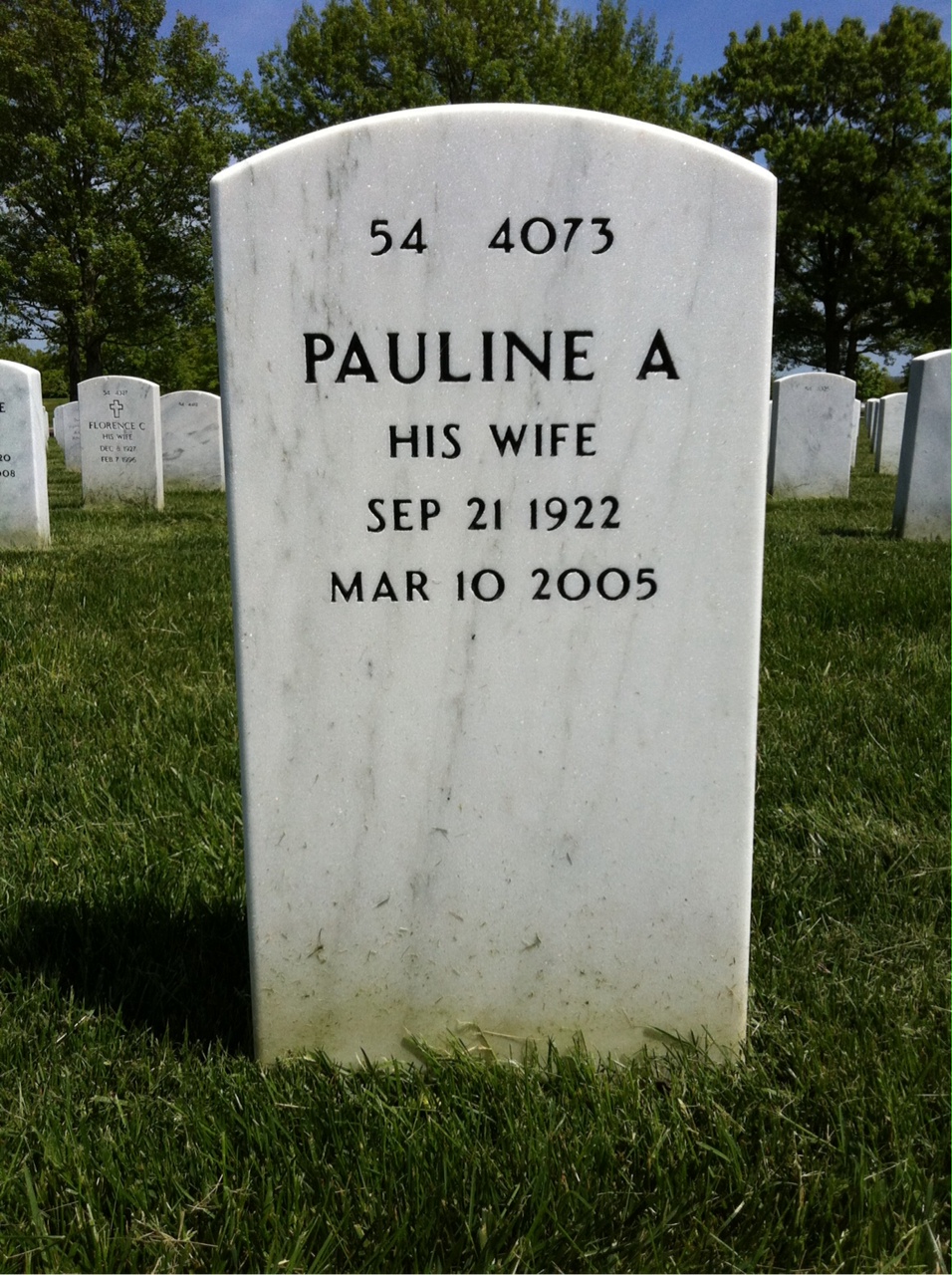 Back of headstone — John Harris