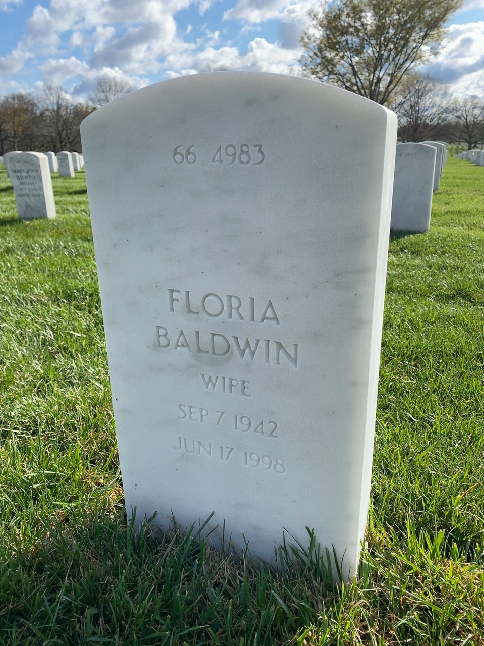 Back of headstone — Stanley E Wilson