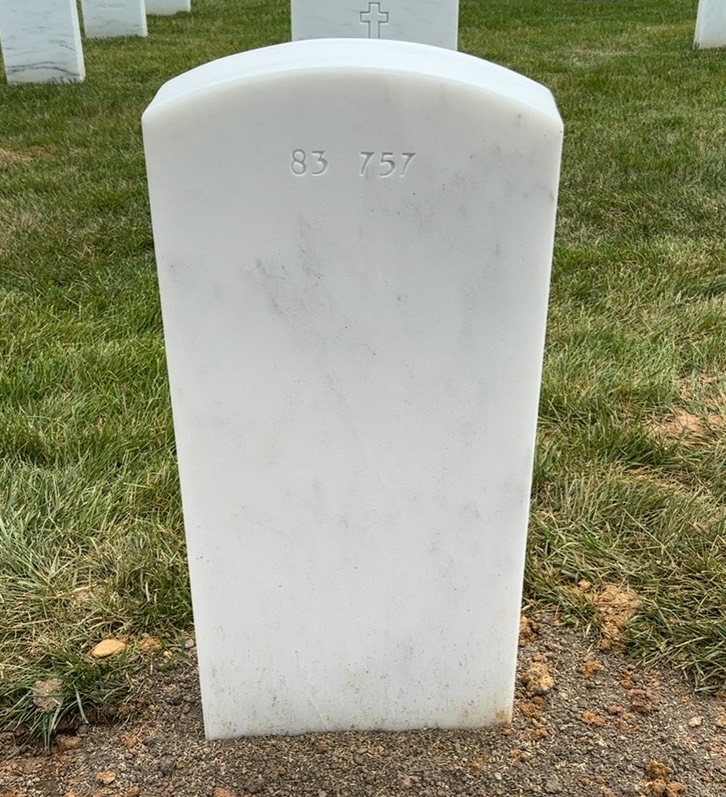 Back of headstone — Robert Benton