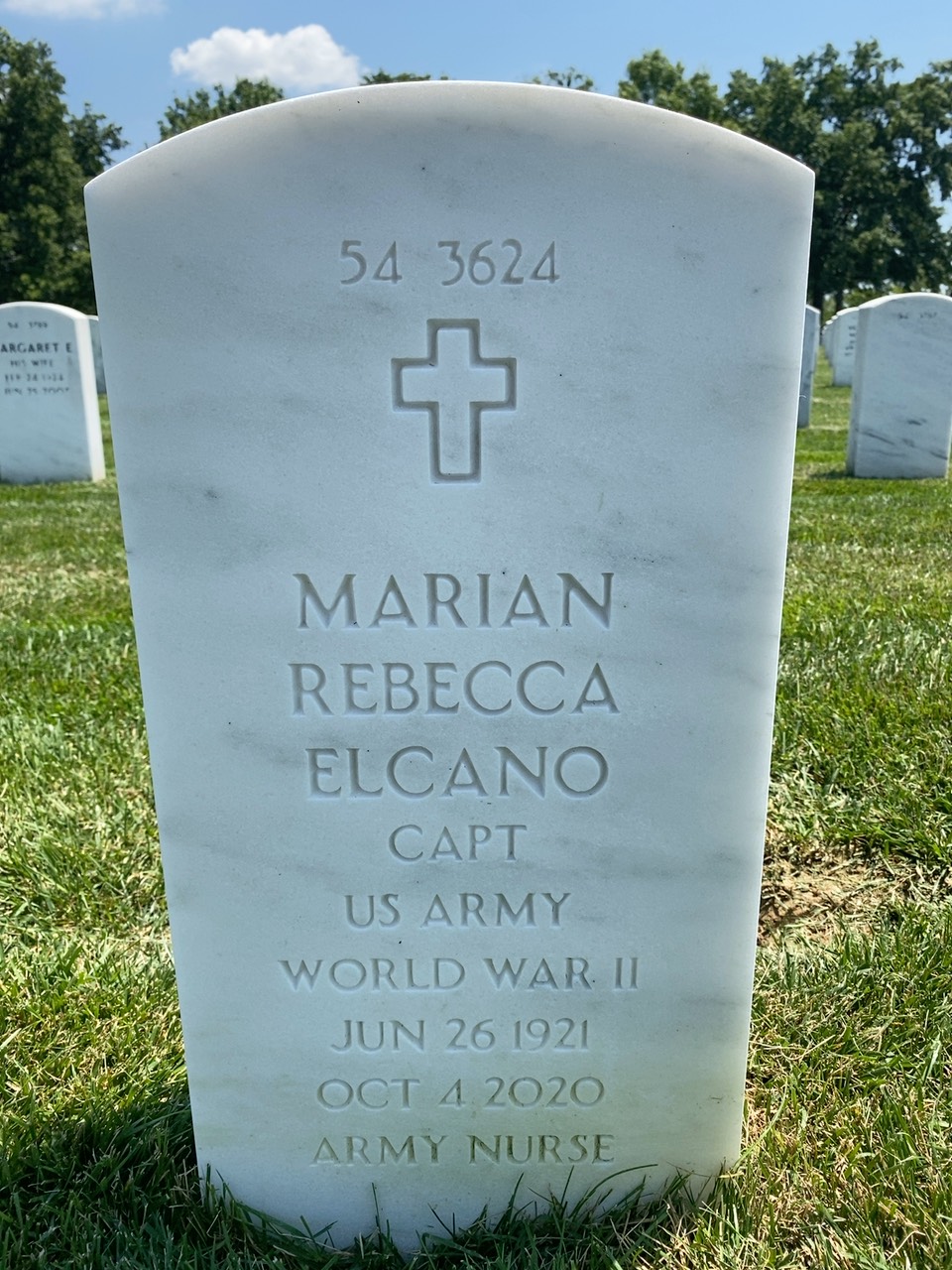 Back of headstone — Michael Elcano