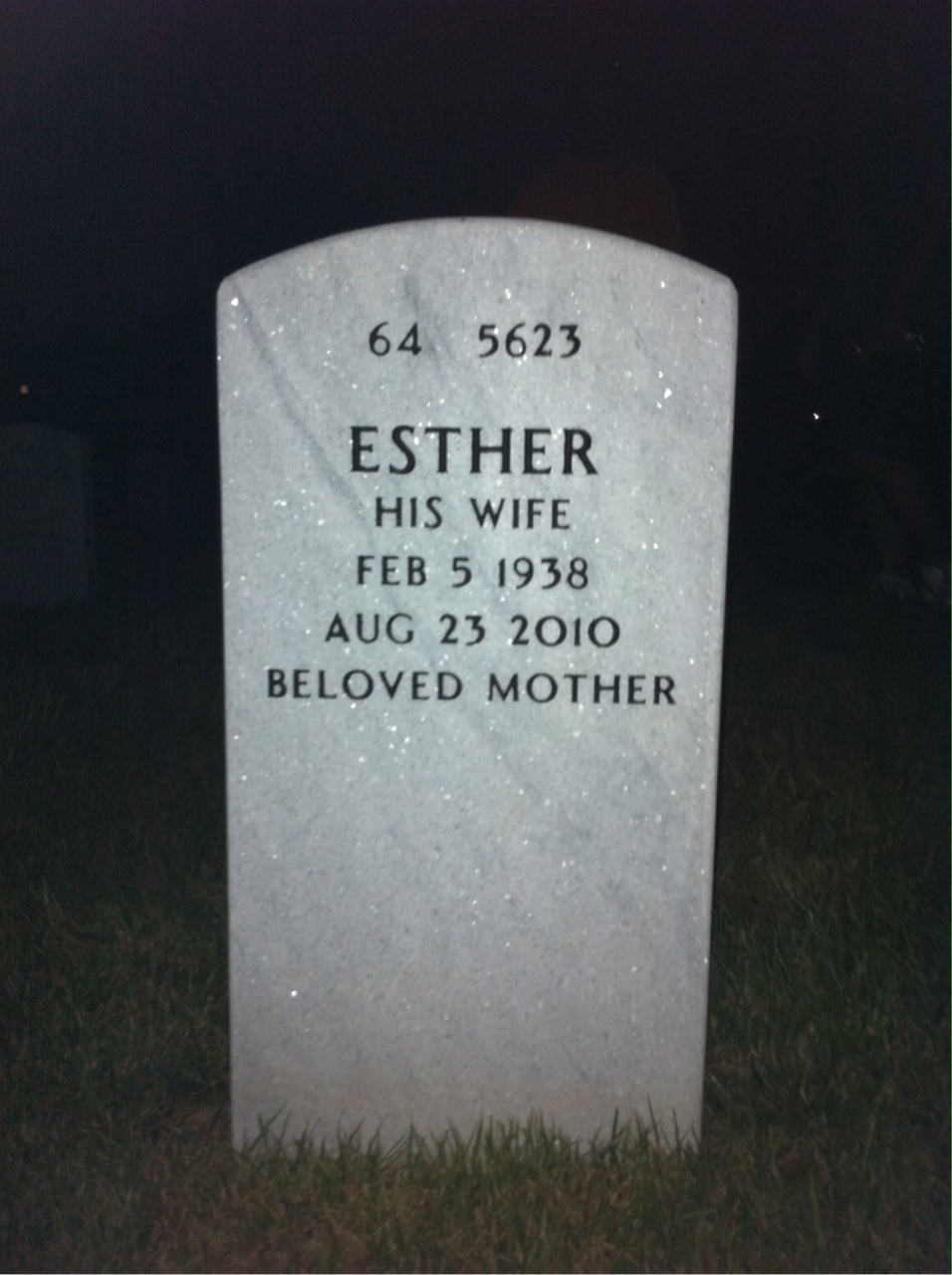 Back of headstone — George Everly