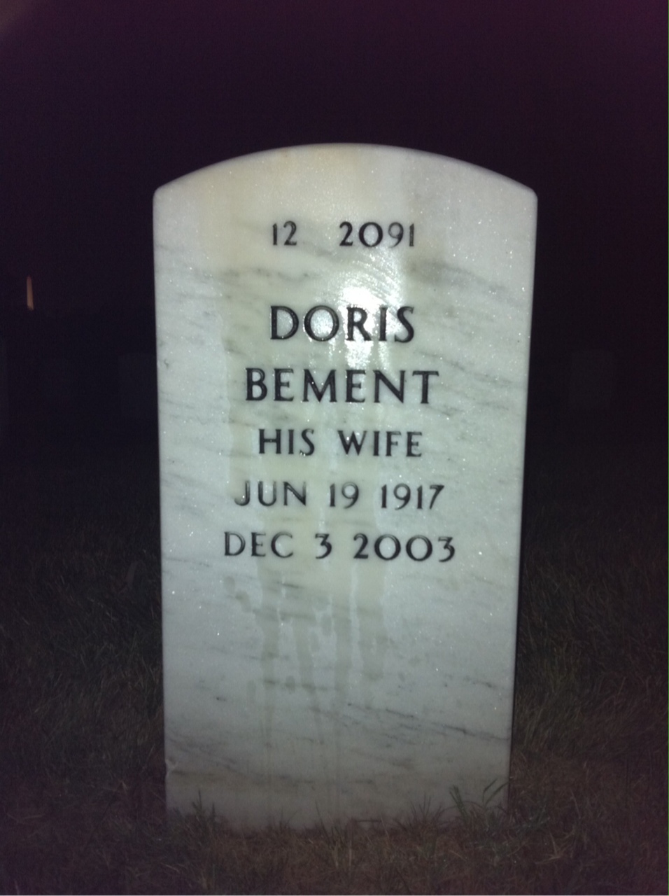 Back of headstone — Perry Jones