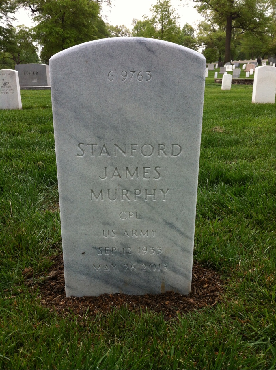 Back of headstone — Walter Murphy
