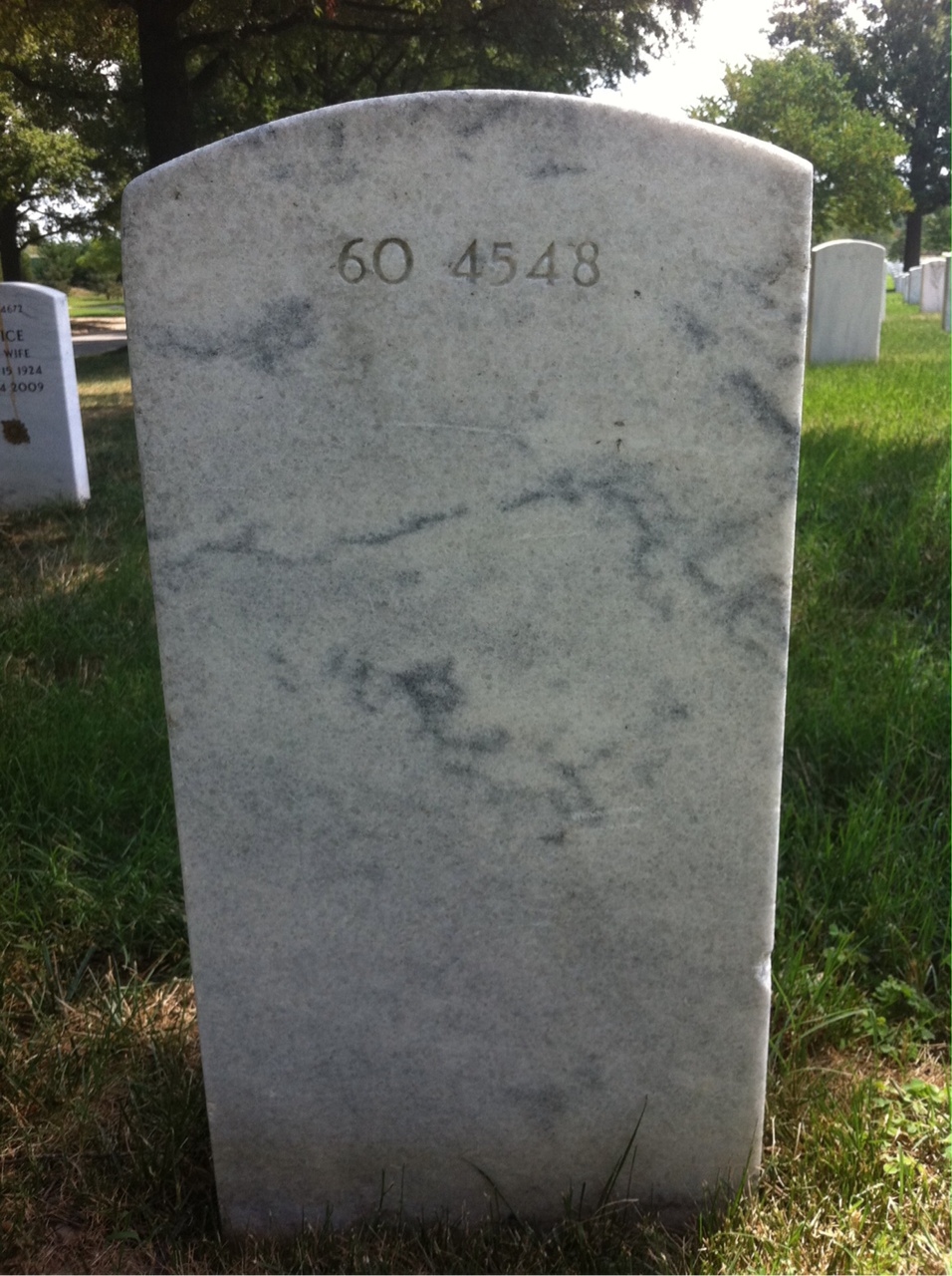 Back of headstone — Wayne Stanley Parks