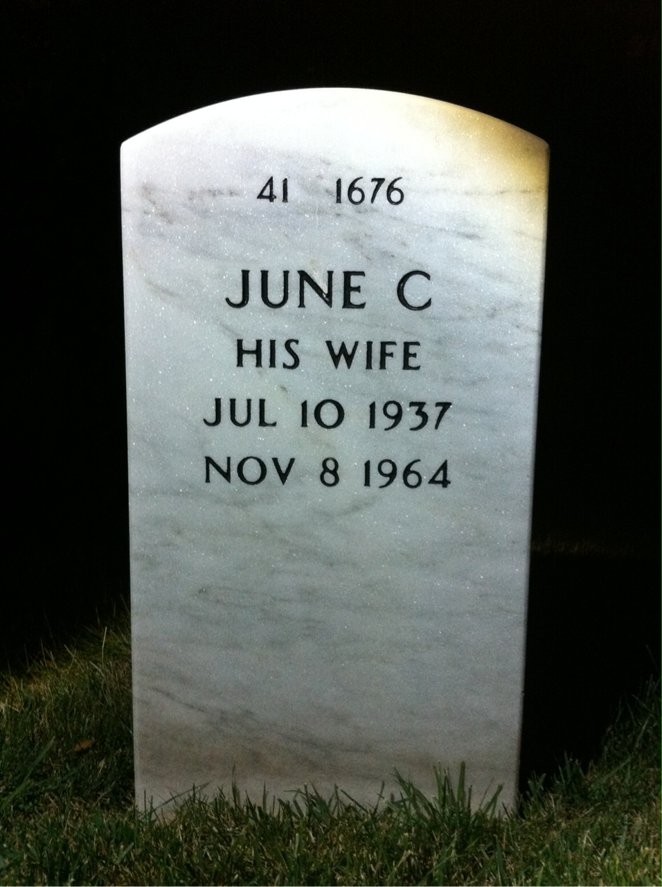Back of headstone — Joseph Wills