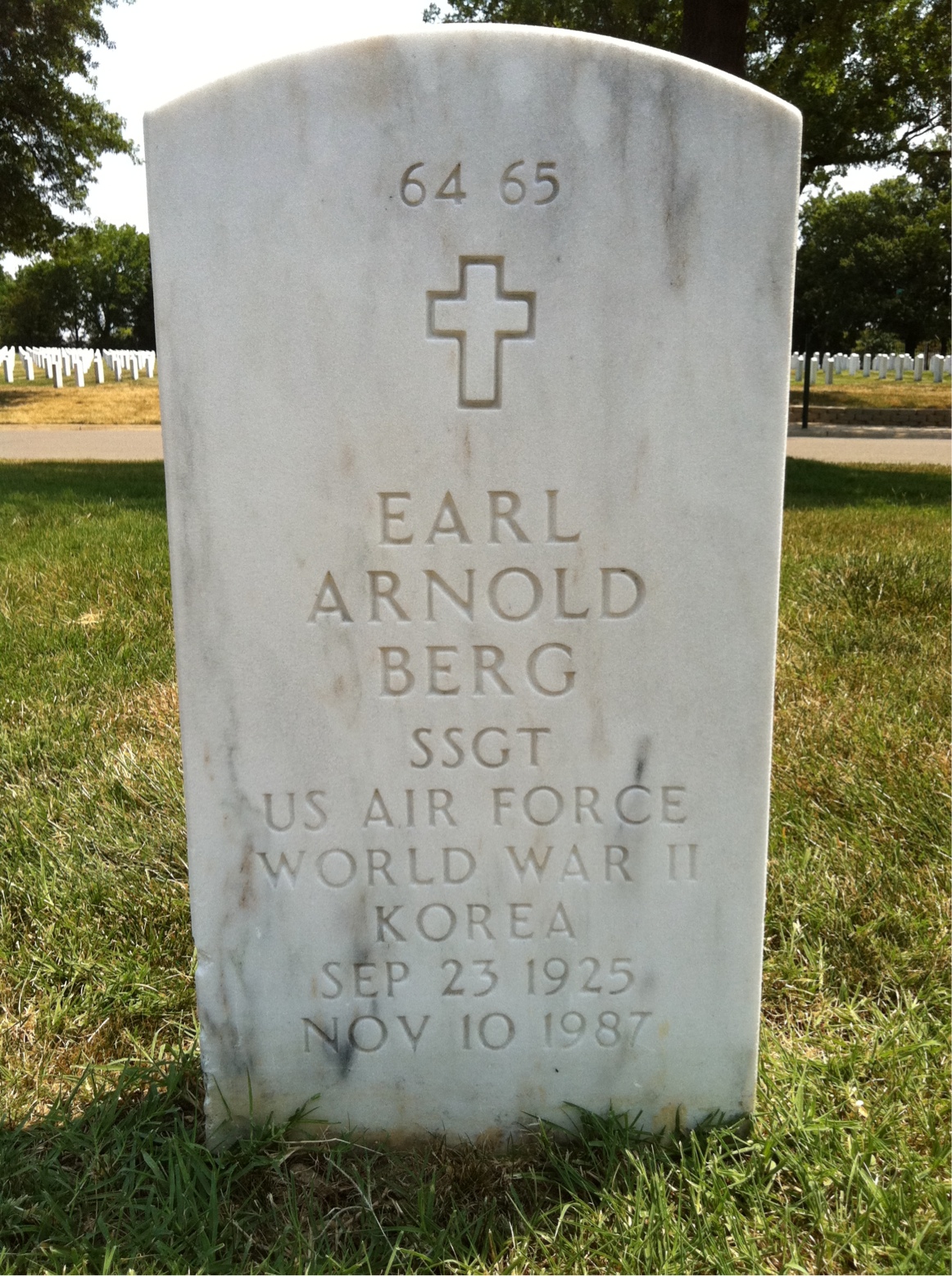 Back of headstone — Anna Berg