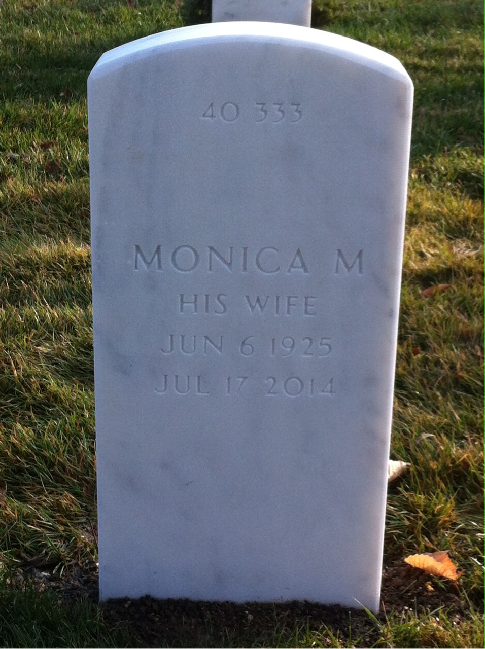 Back of headstone — Enos Barnard