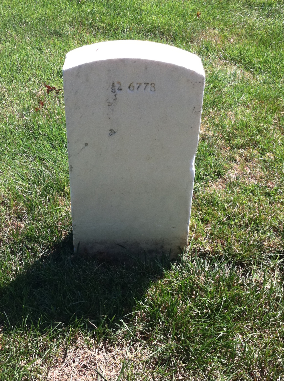 Back of headstone — Mary Baker