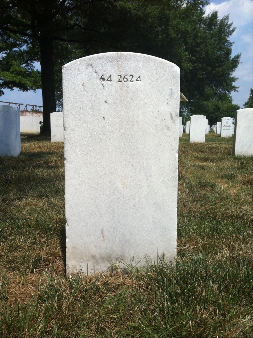 Back of headstone — Joseph Cordell