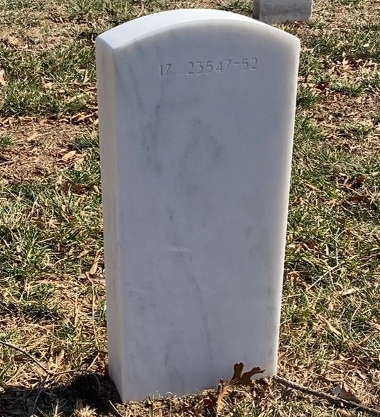 Back of headstone — William Anderson