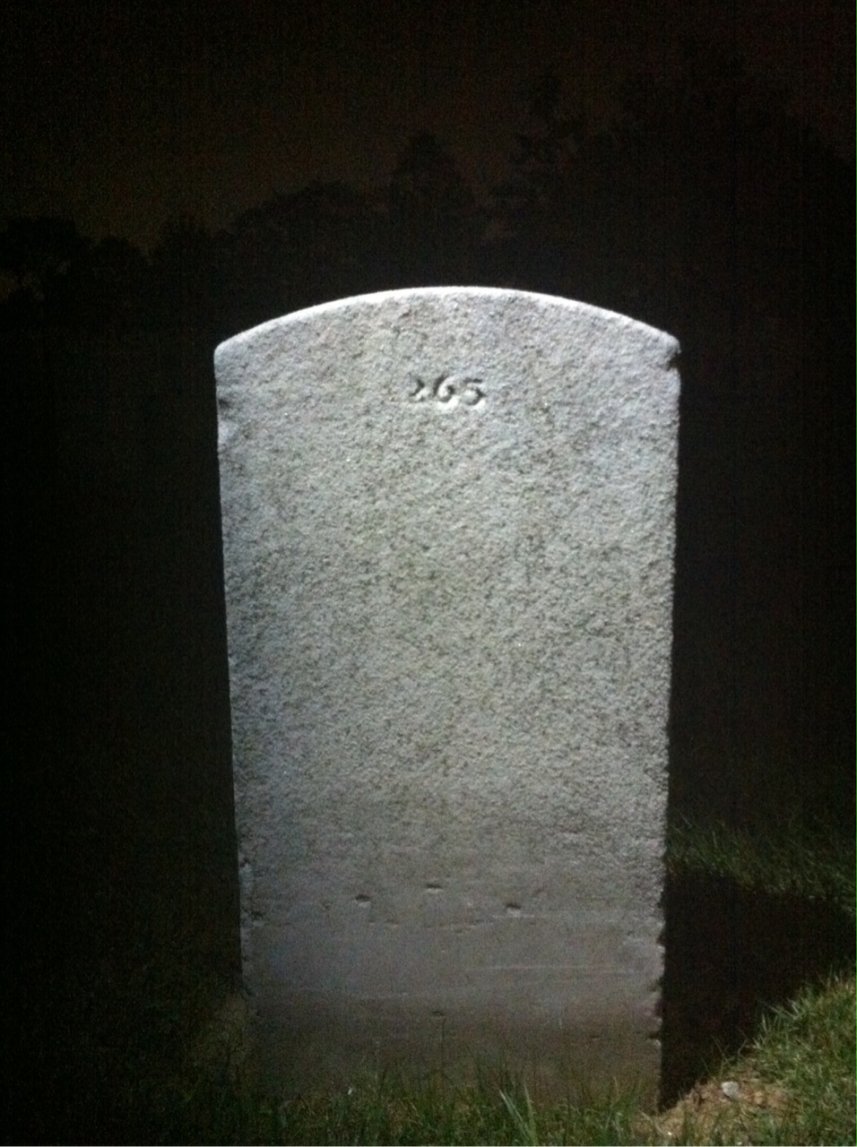 Back of headstone — Infant Mitchell