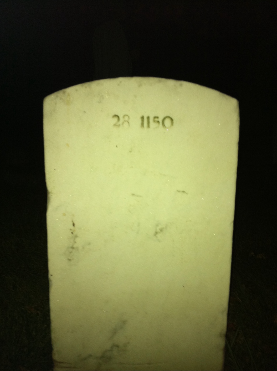 Back of headstone — James Ashford