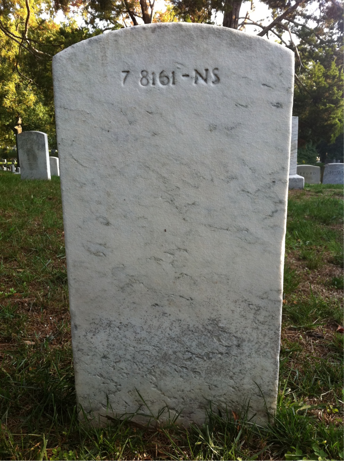 Back of headstone — Helen Albert