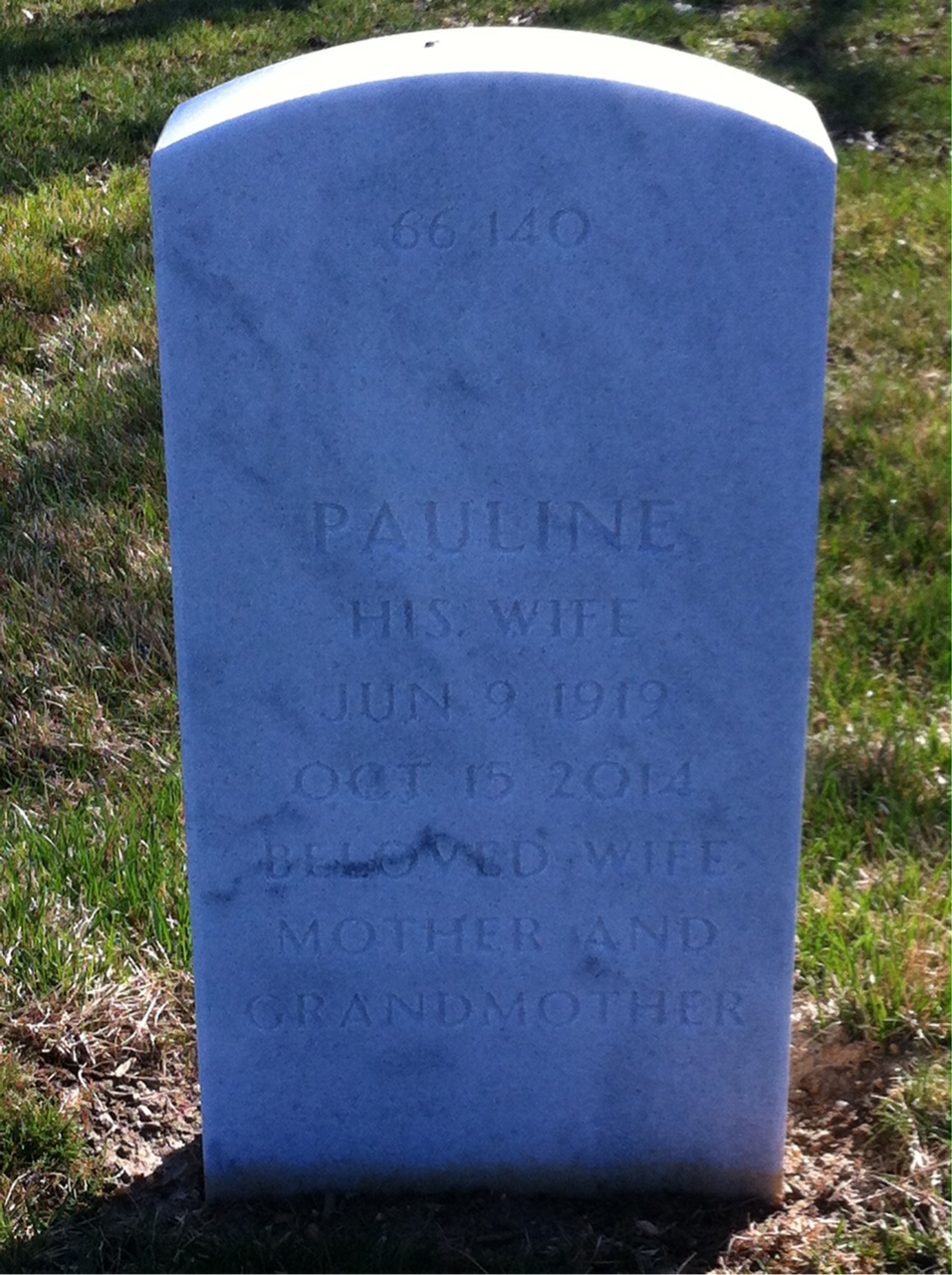 Back of headstone — Harris Eichen