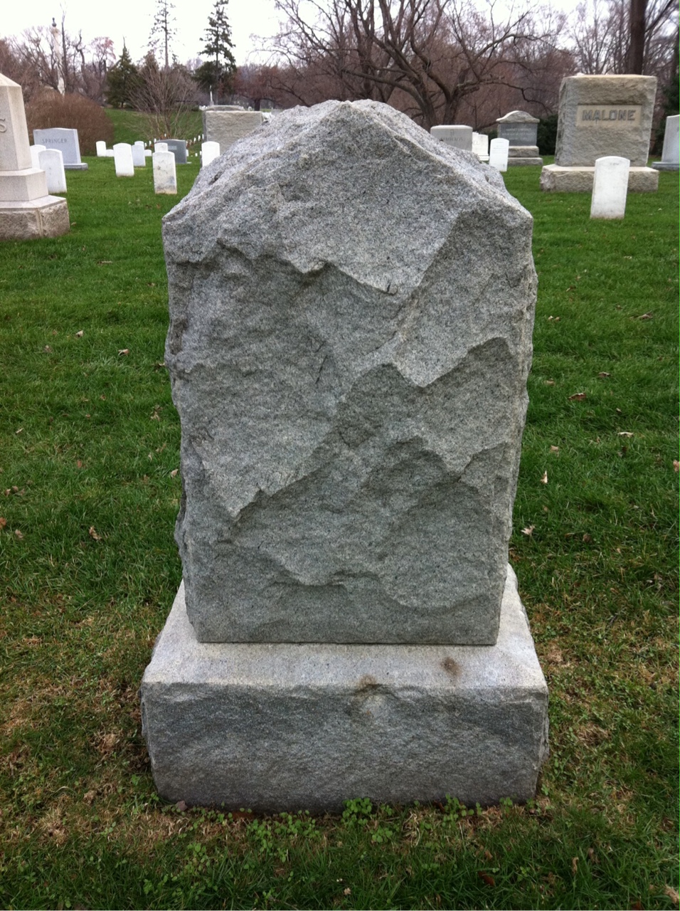 Back of headstone — David Mooney