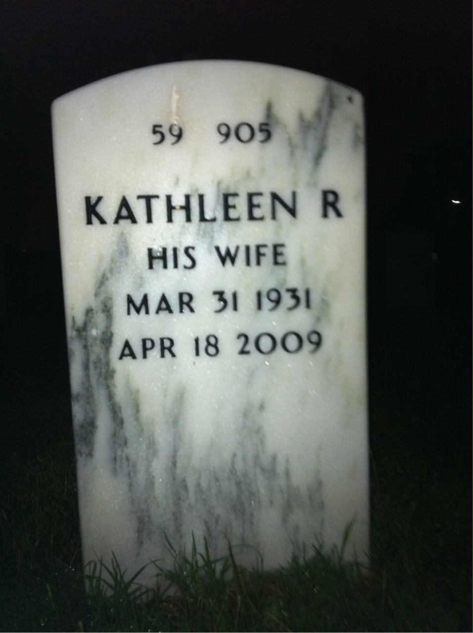 Back of headstone — Robert Harrington
