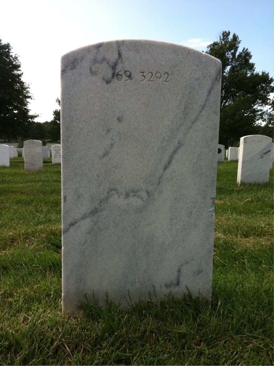 Back of headstone — William Howard King