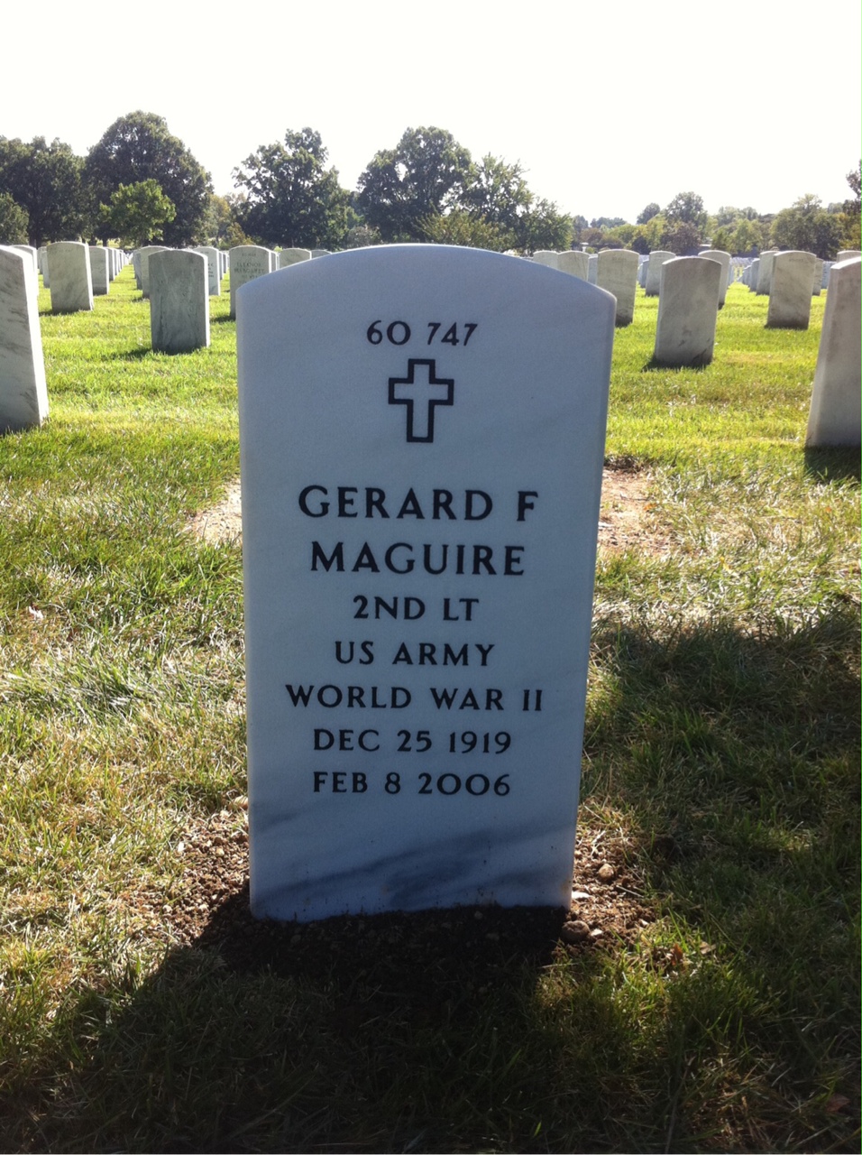 Back of headstone — Gerard Maguire