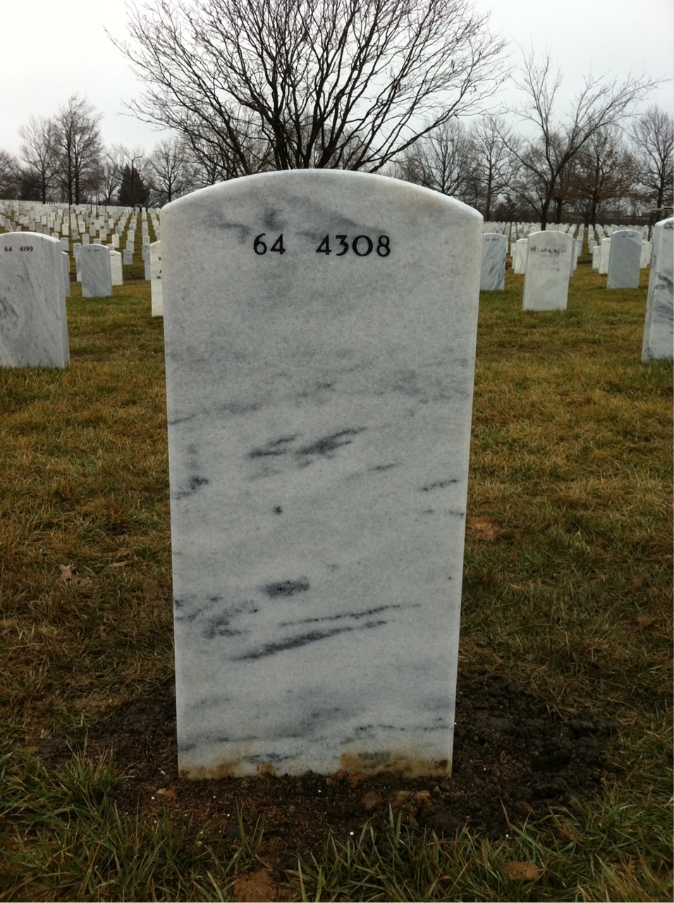 Back of headstone — William Edward Carrigan