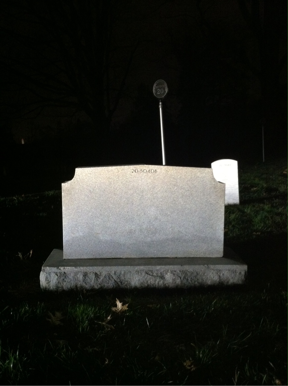 Back of headstone — Samuel Adair