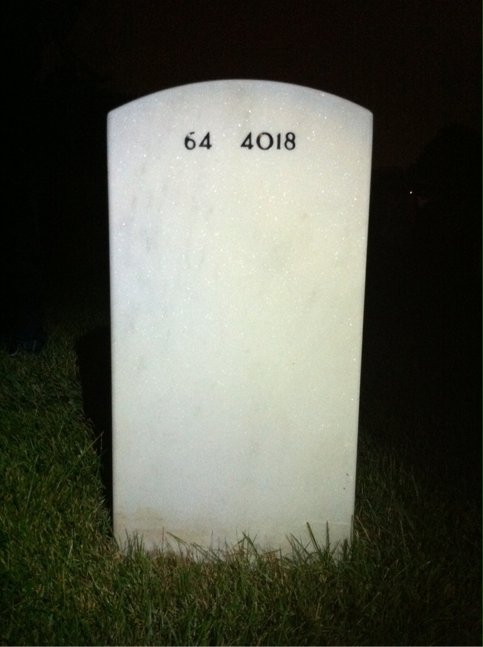 Back of headstone — Robert Hackett